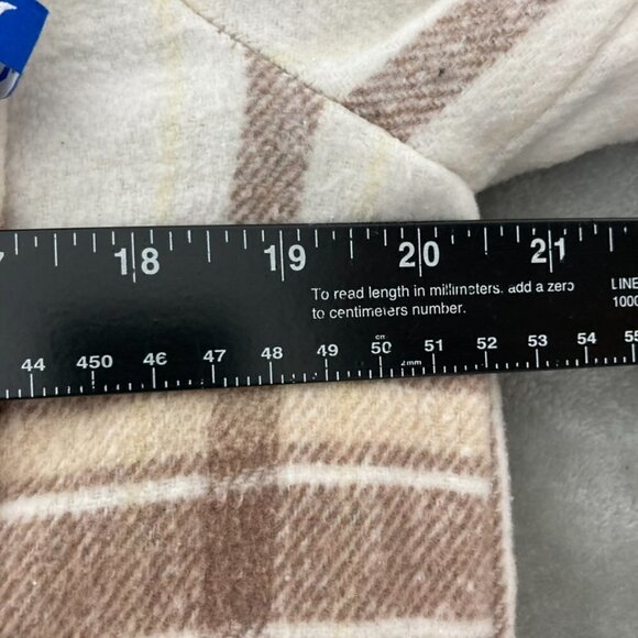 Hurley Cream & Brown Plaid Flannel Shacket Jacket Fall Neutral Pocket Size Small - Picture 8 of 12